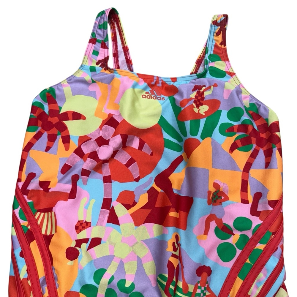 ADIDAS FARM RIO WOMENS SIZE 14 Vibrant One-Piece Swimsuit - Picture 3 of 11